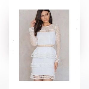 White womens dress crochet